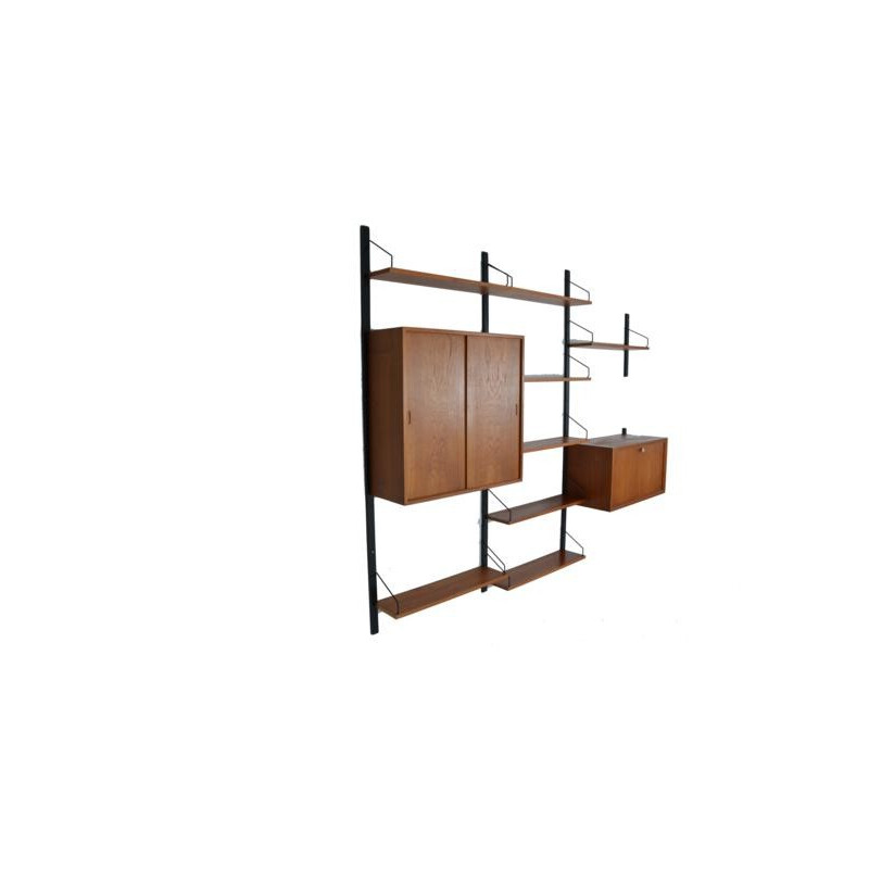 Teak wall shelf system, Poul CADOVIUS - 1960s