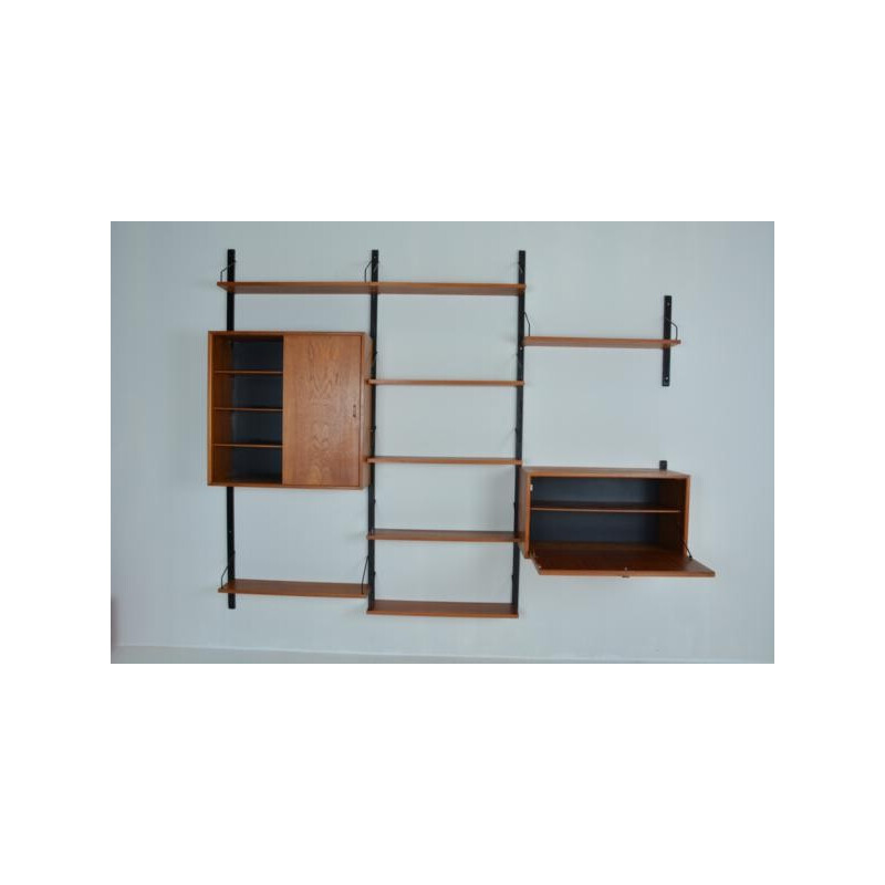 Teak wall shelf system, Poul CADOVIUS - 1960s