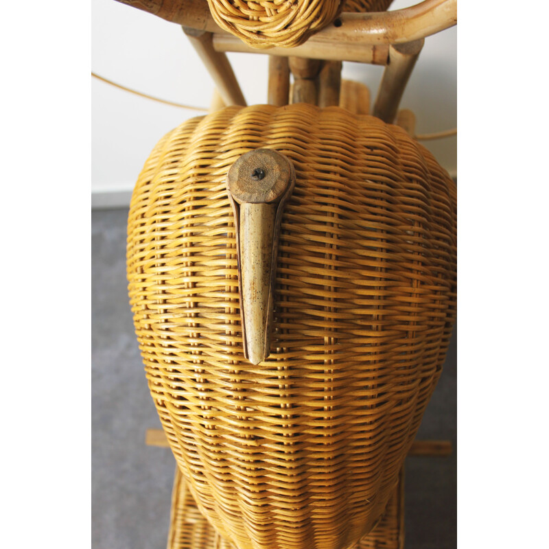 Vintage Harley Davidson motorcycle in rattan by Tom Dixon, 1990