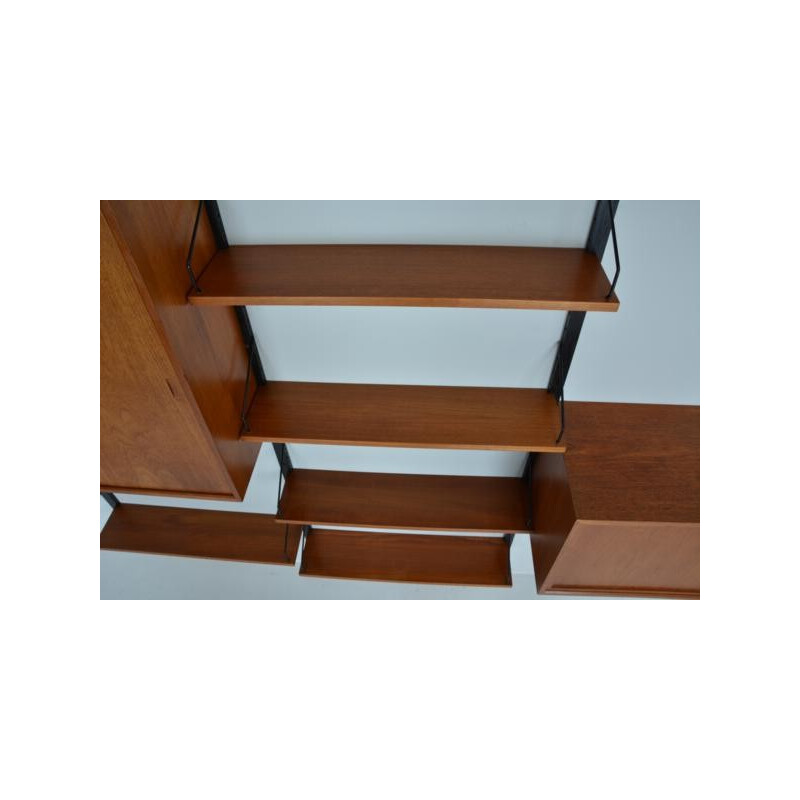 Teak wall shelf system, Poul CADOVIUS - 1960s