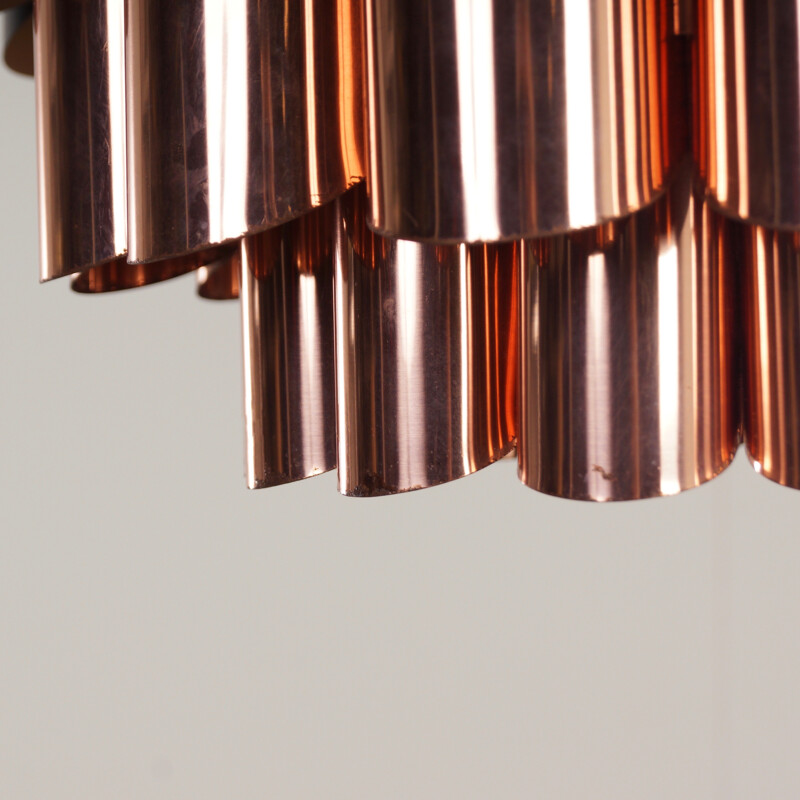 Danish Coronell Elektro hanging lamp in copper and metal, Werner SCHOU - 1970s