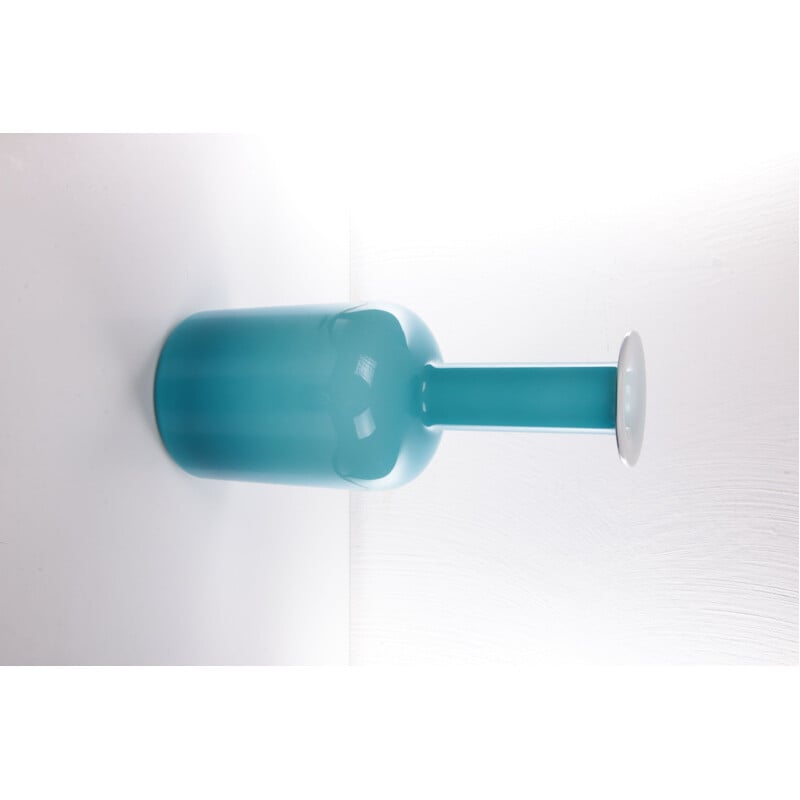 Vintage light blue bottle vase by Otto Brauer for Kastrup Holmegaard