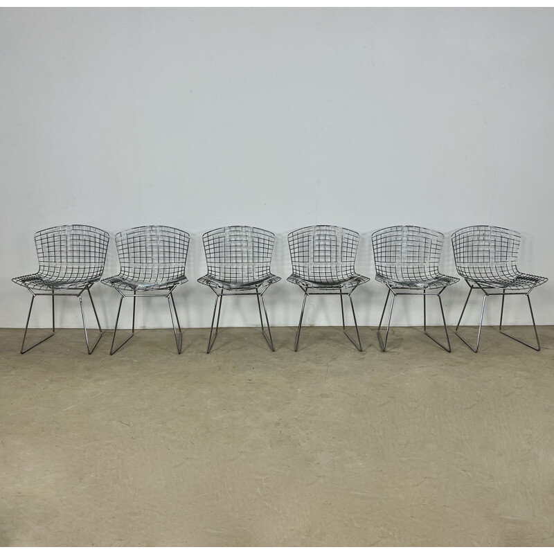 Ensemble de 6 chaises vintage en métal par Harry Bertoia pour Knoll, 1960