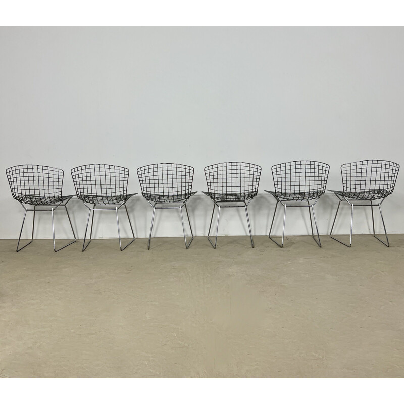 Ensemble de 6 chaises vintage en métal par Harry Bertoia pour Knoll, 1960