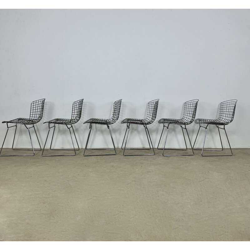 Ensemble de 6 chaises vintage en métal par Harry Bertoia pour Knoll, 1960