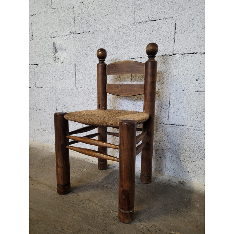 Ensemble de 4 chaises et 2 fauteuils vintage par Charles Dudouyt, 1940