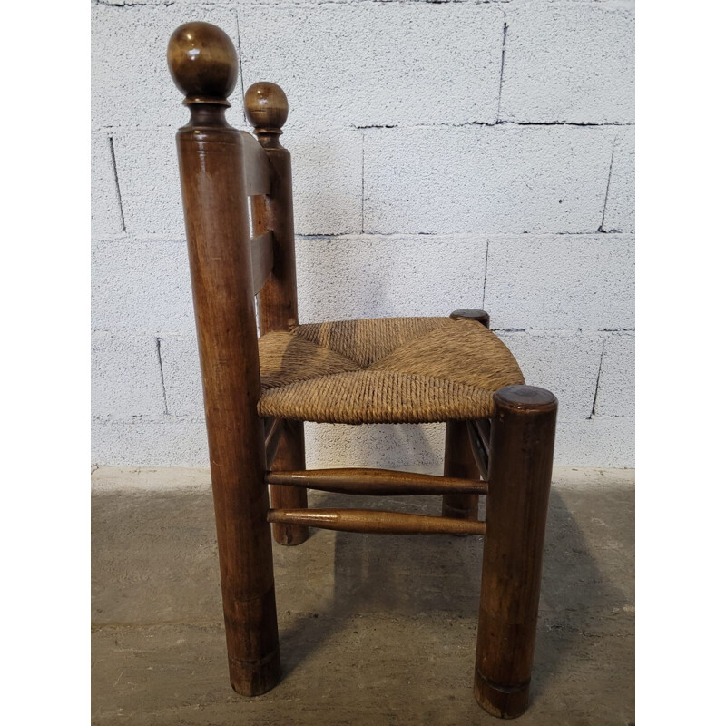 Ensemble de 4 chaises et 2 fauteuils vintage par Charles Dudouyt, 1940