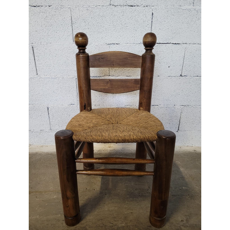 Set of vintage 4 chairs and 2 armchairs by Charles Dudouyt, 1940