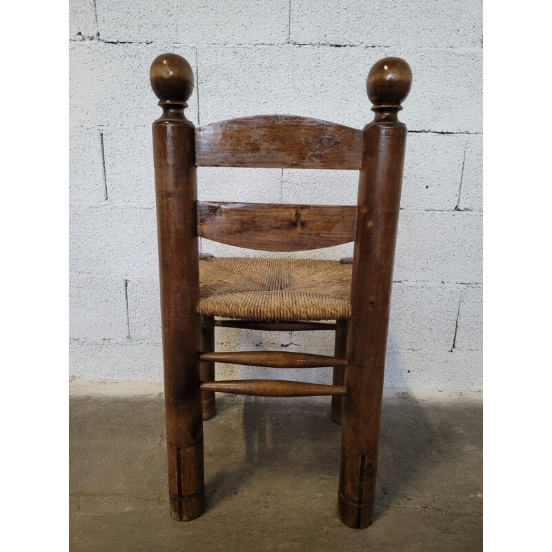 Set of vintage 4 chairs and 2 armchairs by Charles Dudouyt, 1940