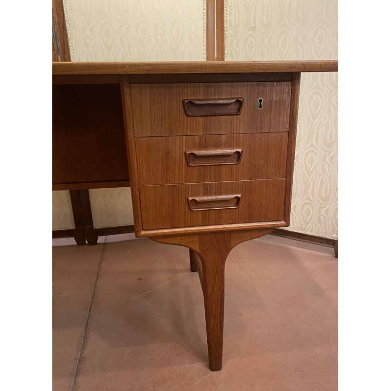 Vintage Danish teak desk by Gunnar Nielsen Tibergaard, 1960