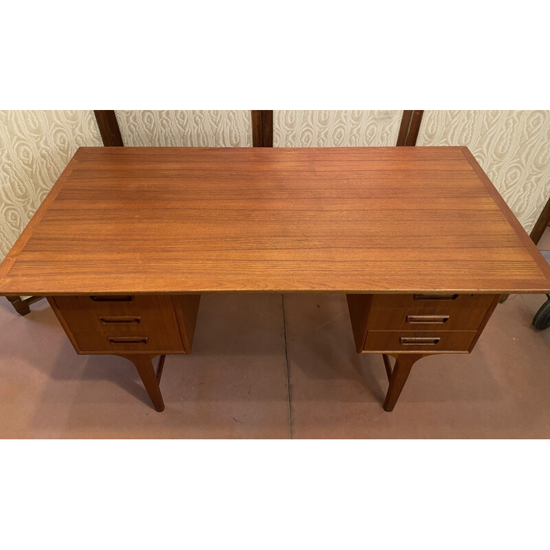 Vintage Danish teak desk by Gunnar Nielsen Tibergaard, 1960