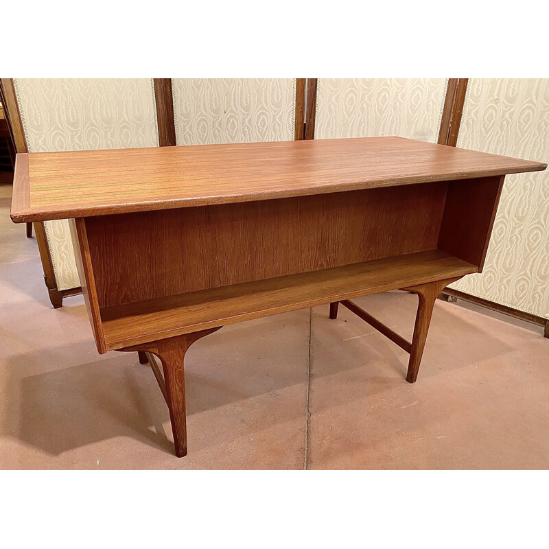 Vintage Danish teak desk by Gunnar Nielsen Tibergaard, 1960