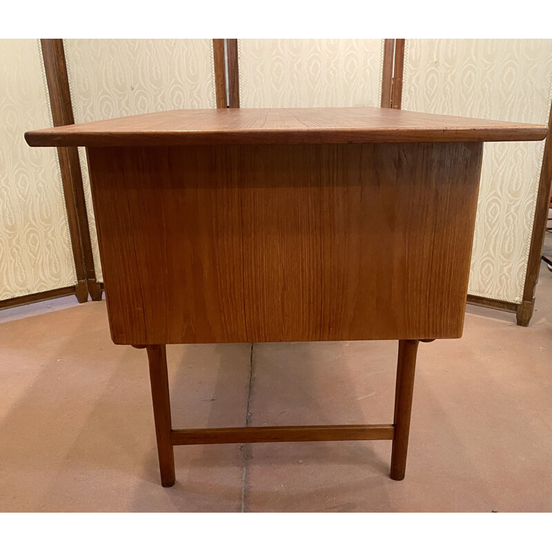 Vintage Danish teak desk by Gunnar Nielsen Tibergaard, 1960