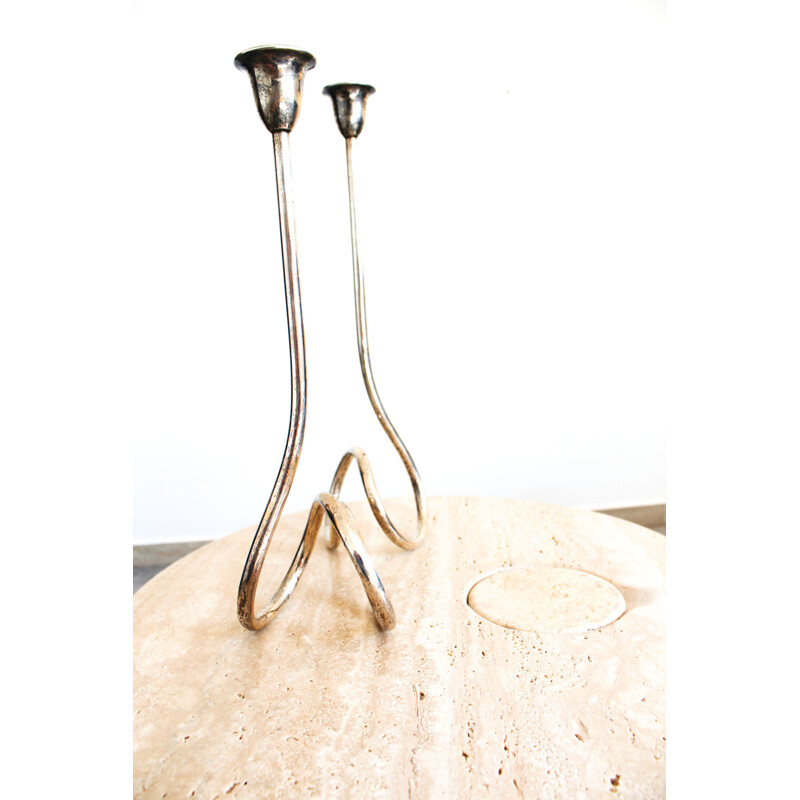 Vintage candleholder with 2 candles, Italy 1970