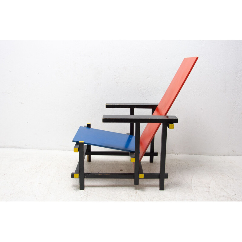 Vintage Bauhaus houten fauteuil van Entwurf Gerrit Rietveld, 1970
