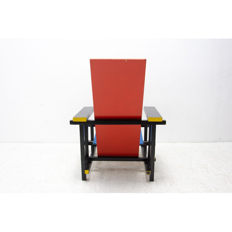 Vintage Bauhaus houten fauteuil van Entwurf Gerrit Rietveld, 1970