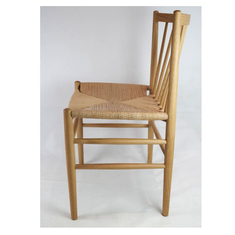 Chaise de bureau vintage en bois de chêne modèle J80 par Jørgen Bækmark pour Fdb Chair, 1950