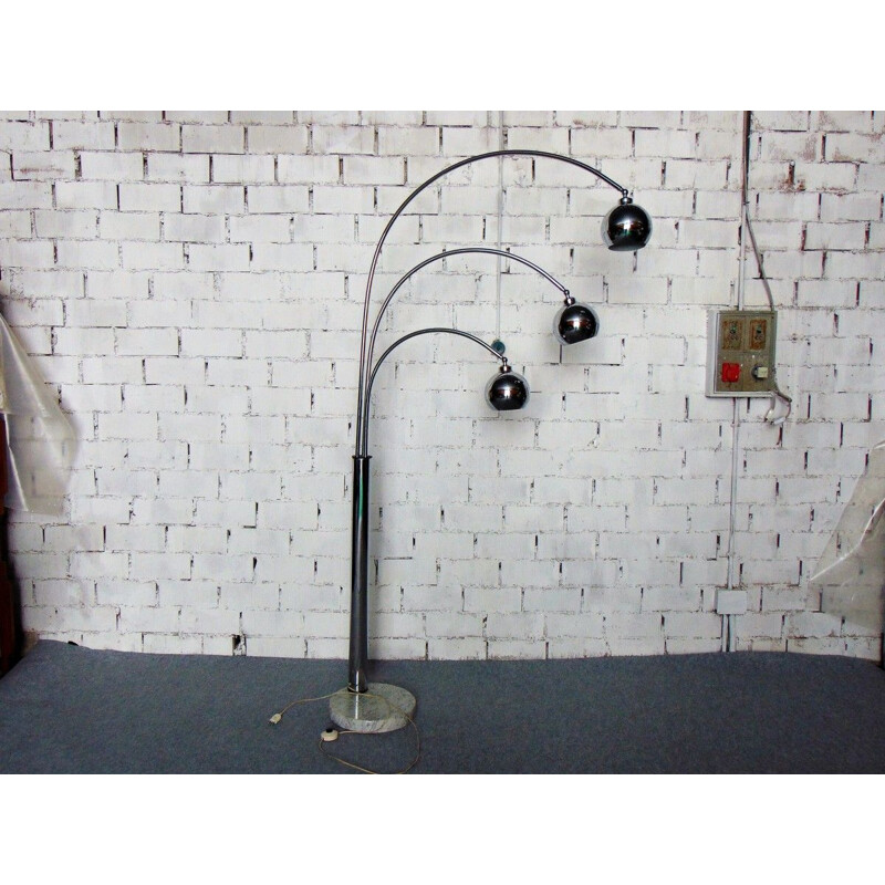 Vintage floor lamp with marble base by Goffredo Reggiani