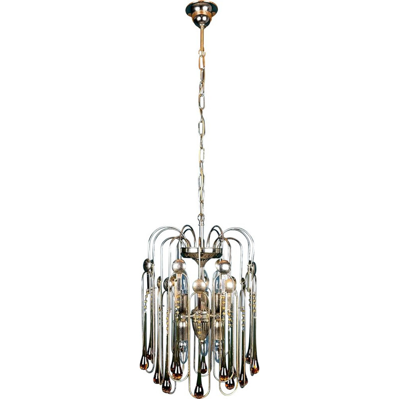 Vintage murano glass drop chandelier by Paolo Venini, Italy 1960