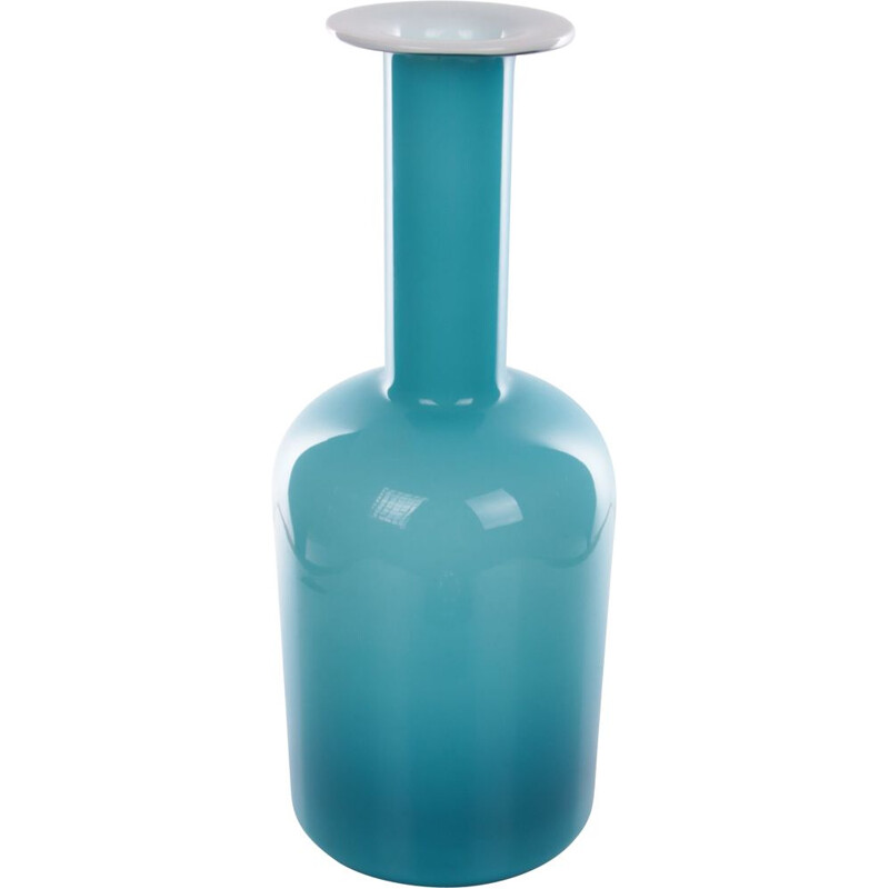 Vase bouteille vintage bleu clair par Otto Brauer pour Kastrup Holmegaard