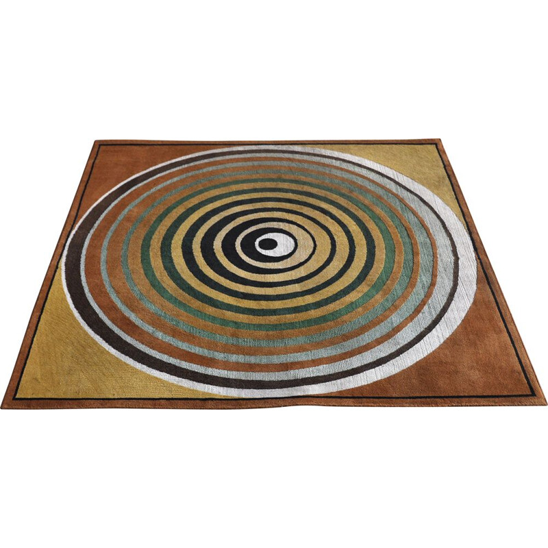 Vintage psychedelic Pop Art rug, 1970s