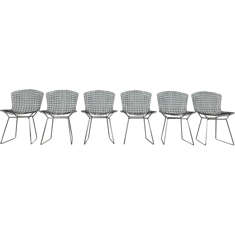 Set of 6 vintage metal chairs by Harry Bertoia for Knoll, 1960