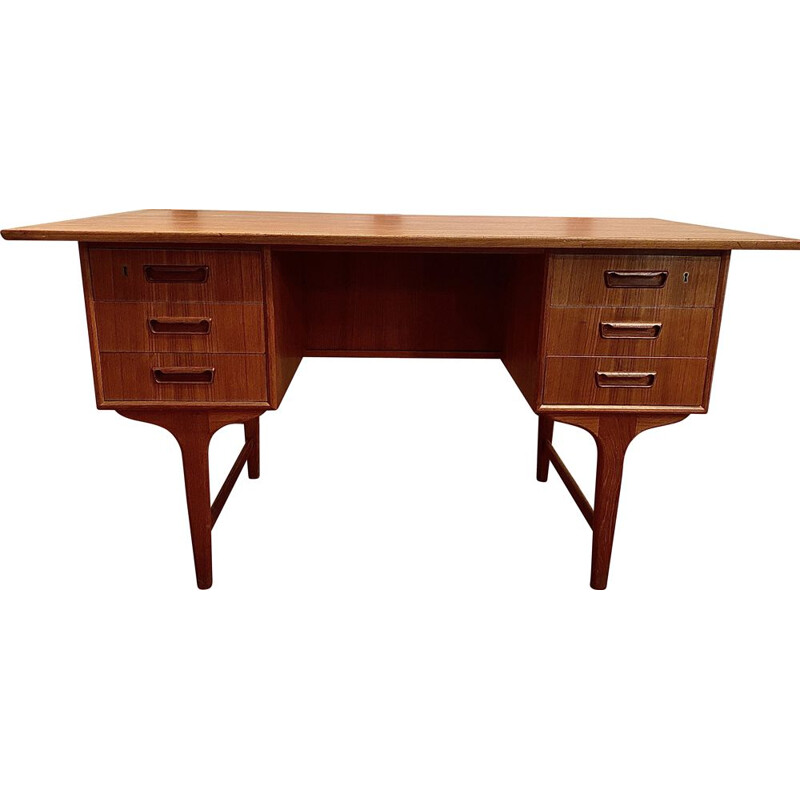 Vintage Danish teak desk by Gunnar Nielsen Tibergaard, 1960