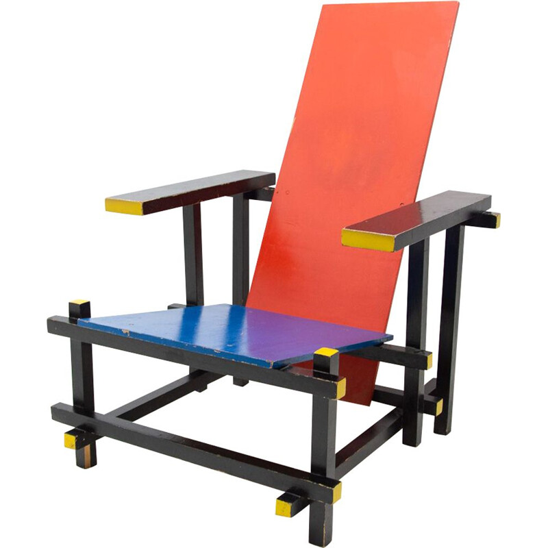 Vintage Bauhaus houten fauteuil van Entwurf Gerrit Rietveld, 1970