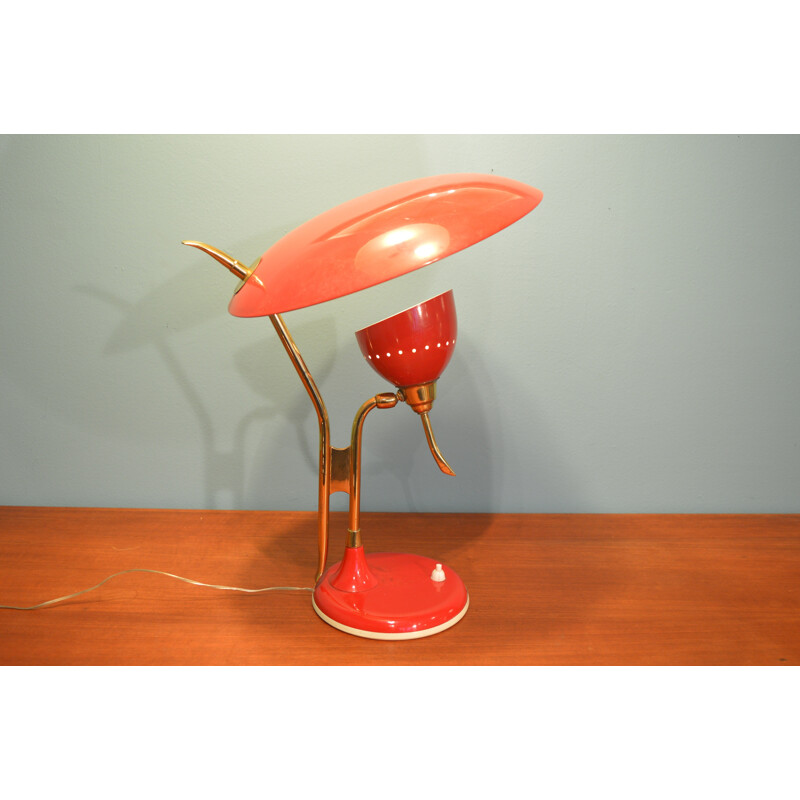 Italian lamp in brass and lacquered metal - 1960s