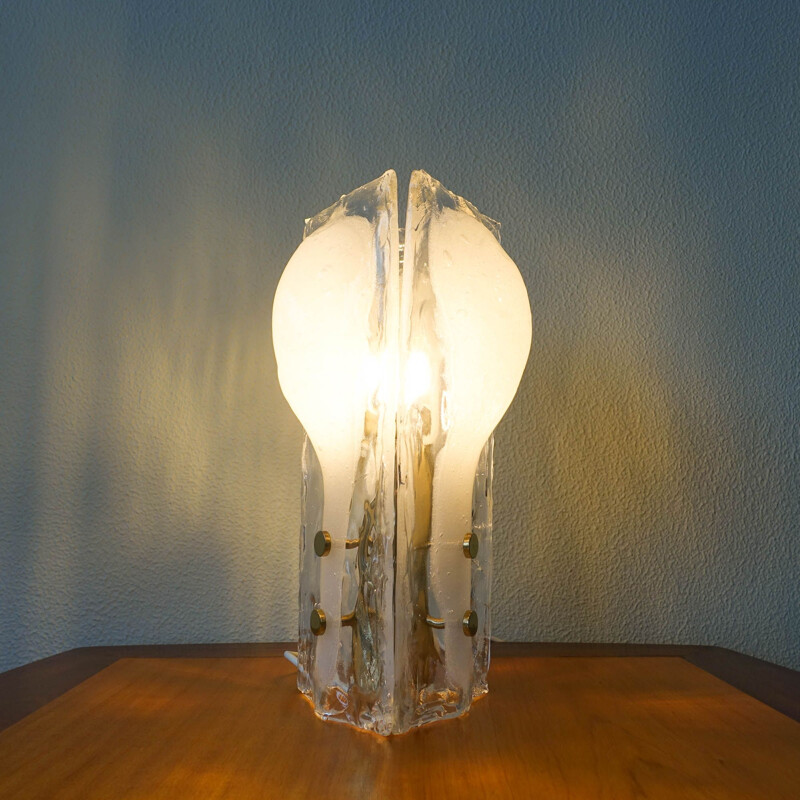 Lampe de table vintage en verre fondu par J. T. Kalmar pour Kalmar Franken Kg, Autriche 1960