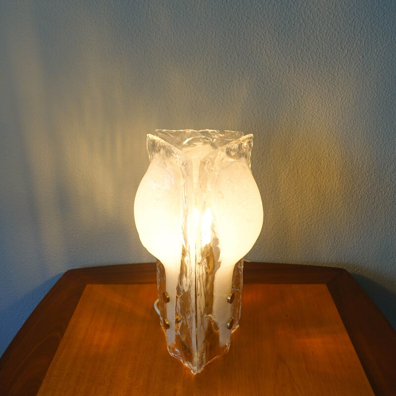 Vintage Melting glass table lamp by J. T. Kalmar for Kalmar Franken Kg, Austria 1960s