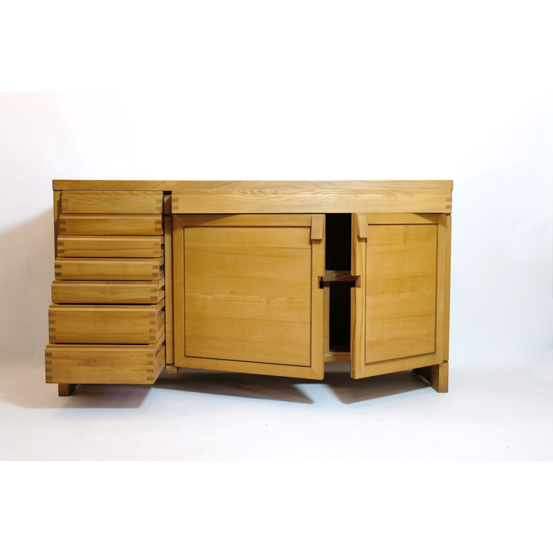 R13 vintage sideboard in solid elmwood by Pierre Chapo, 1975