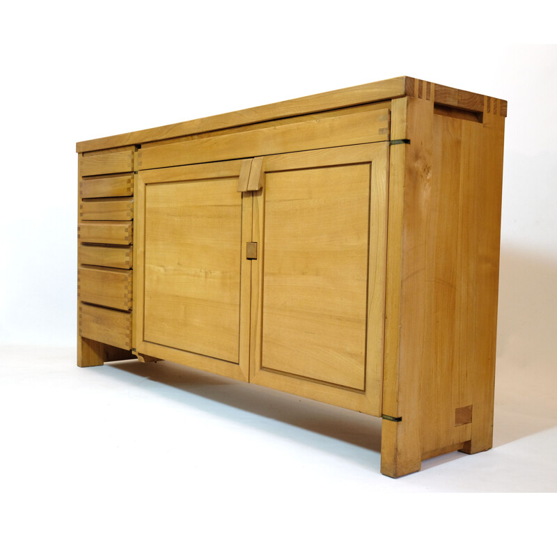 R13 vintage sideboard in solid elmwood by Pierre Chapo, 1975