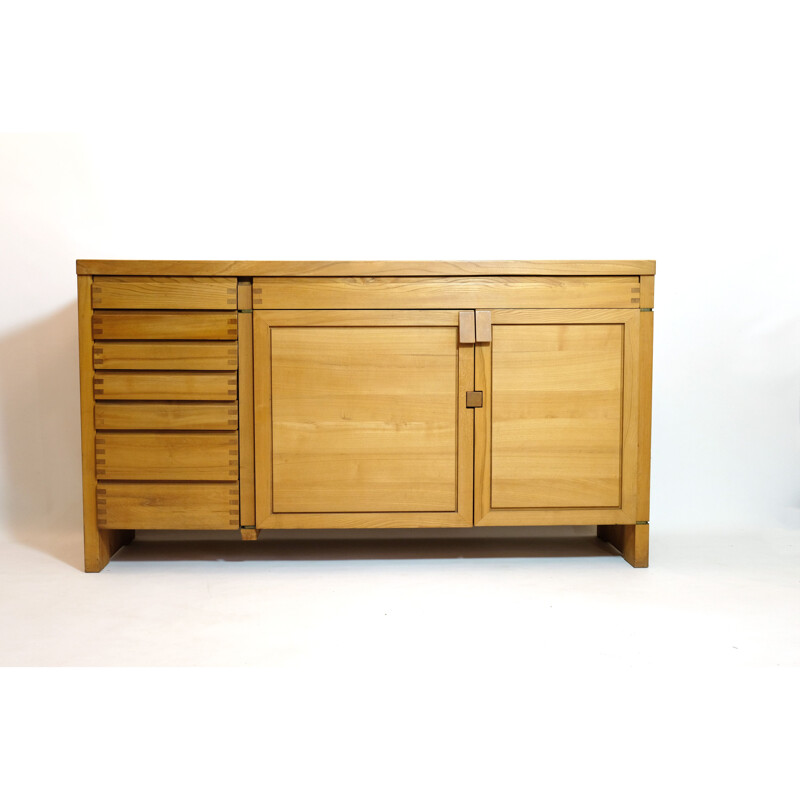 R13 vintage sideboard in solid elmwood by Pierre Chapo, 1975