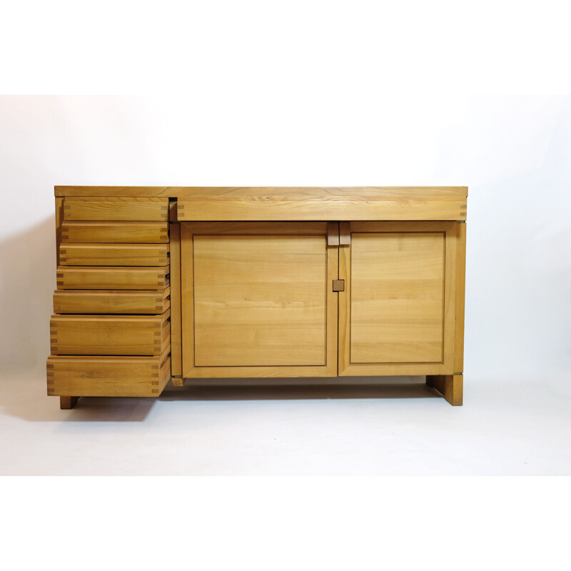 R13 vintage sideboard in solid elmwood by Pierre Chapo, 1975