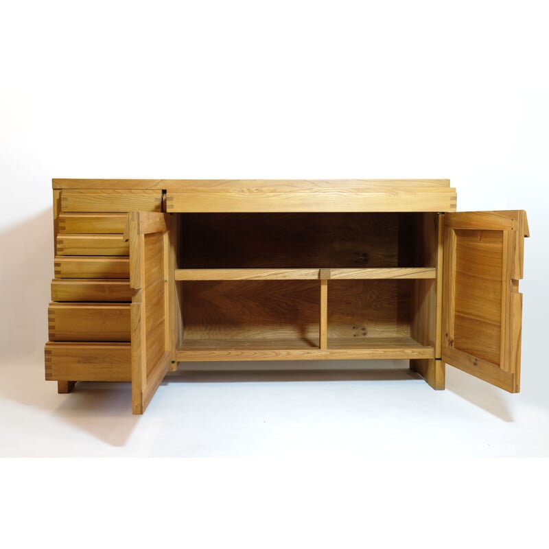 R13 vintage sideboard in solid elmwood by Pierre Chapo, 1975