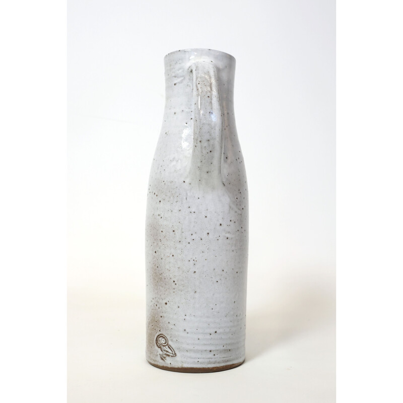 Vintage glazed stoneware pitcher by Jeanne and Norbert Pierlot, 1960