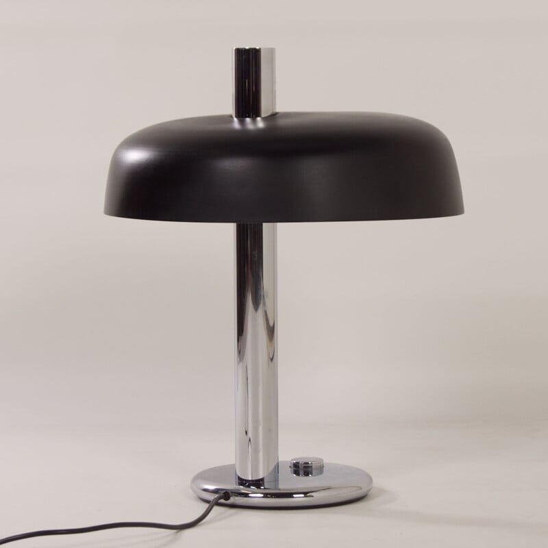 Vintage black table lamp by Heinz F.W. Stahl for Hillebrand, 1970s