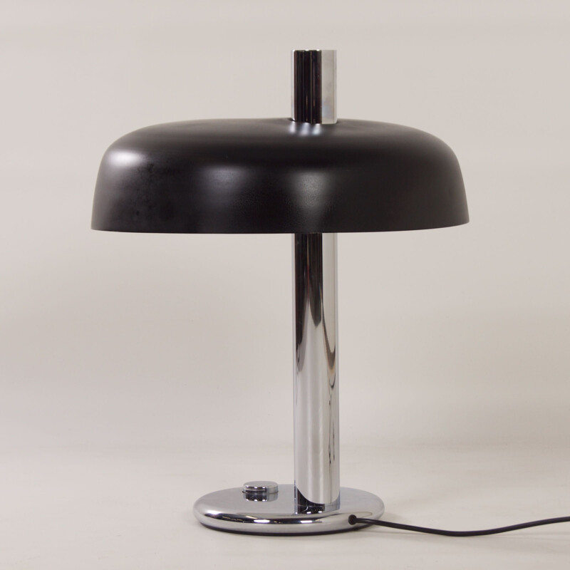 Lampe de table noire vintage par Heinz F.W. Stahl pour Hillebrand, 1970