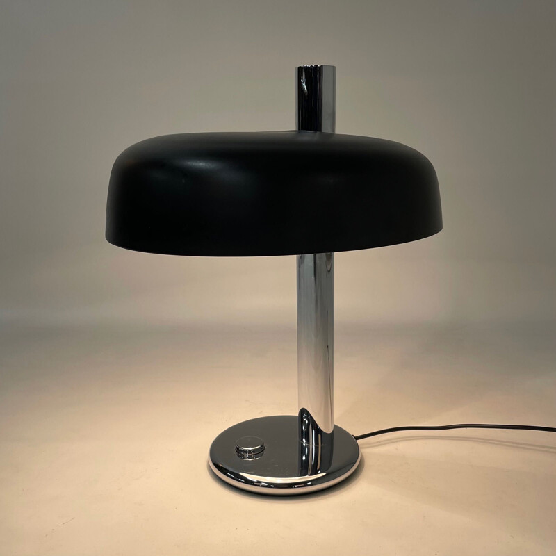 Vintage zwarte tafellamp van Heinz F.W. Stahl voor Hillebrand, 1970