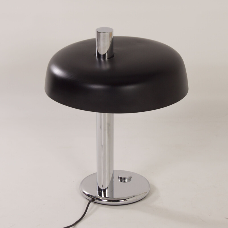 Lampe de table noire vintage par Heinz F.W. Stahl pour Hillebrand, 1970