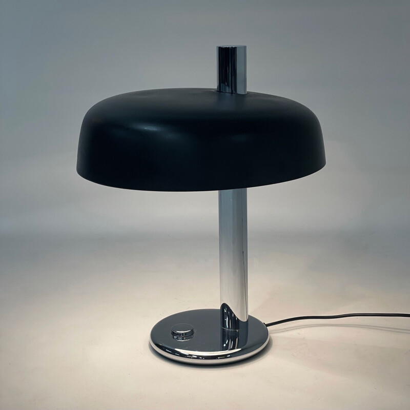 Lampe de table noire vintage par Heinz F.W. Stahl pour Hillebrand, 1970