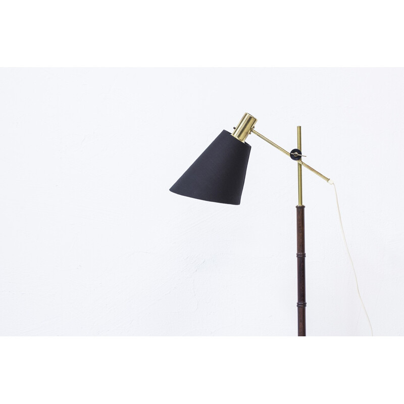 Falkenbergs floor lamp in brass and rosewood - 1950s