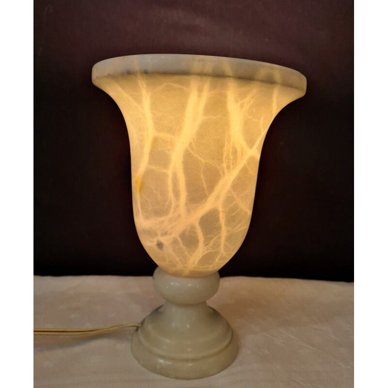 Vintage Art deco lamp in alabaster
