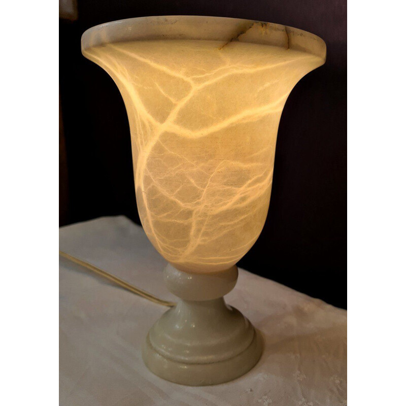 Lámpara Art Decó de época en alabastro