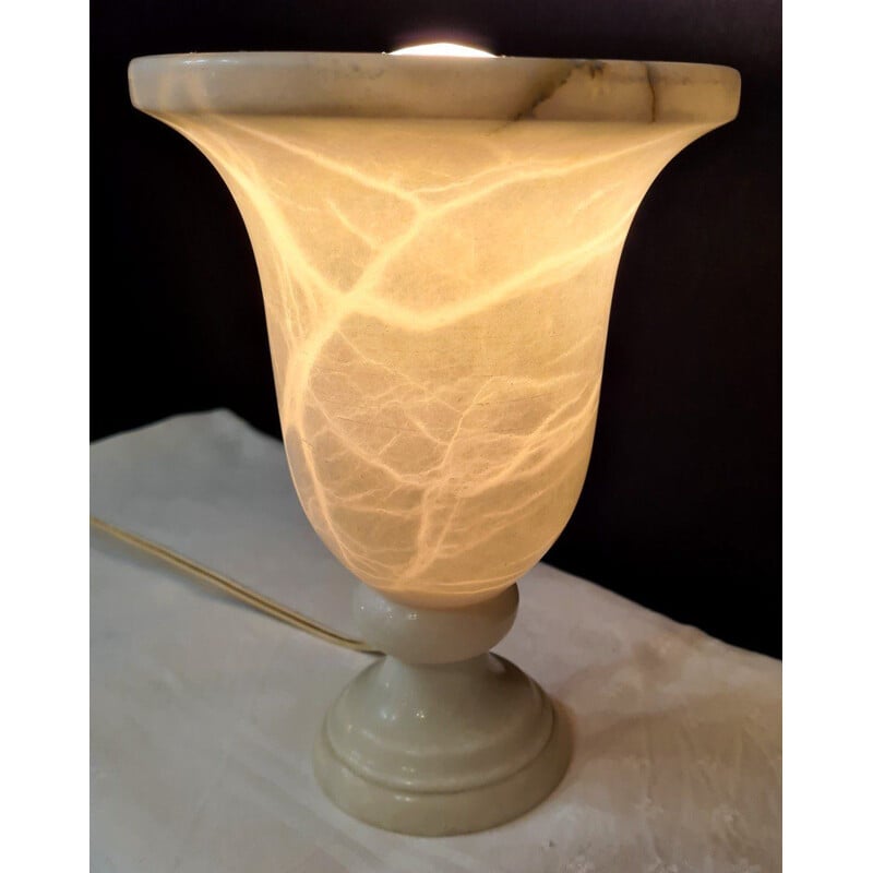 Vintage Art Deco Lampe aus Alabaster