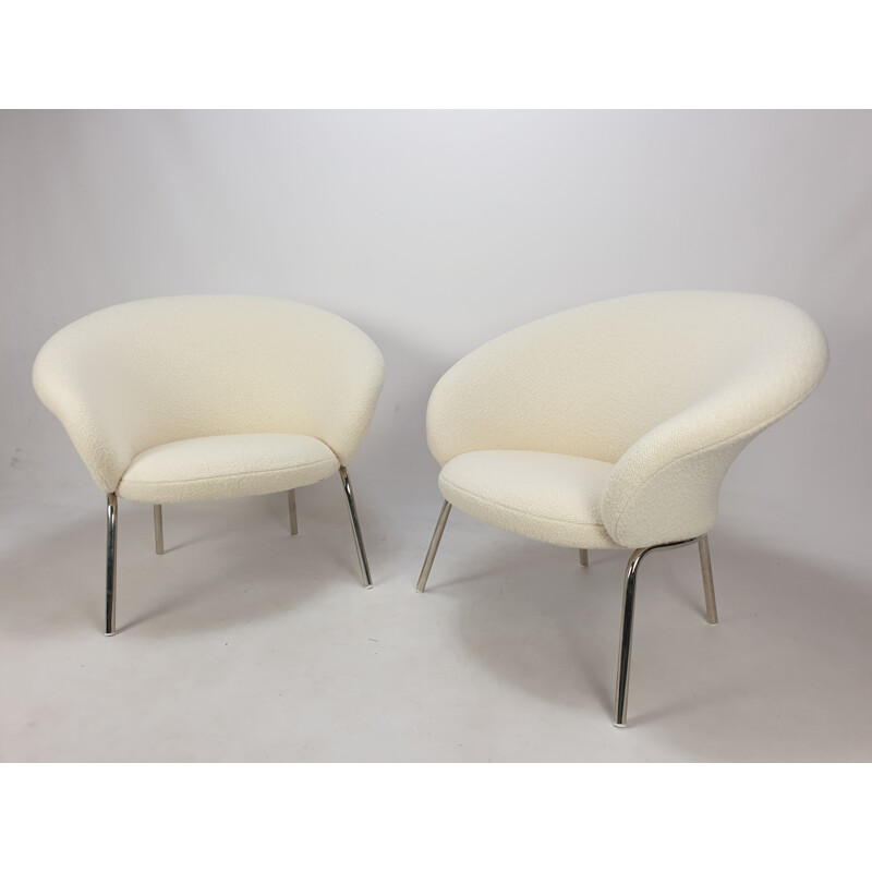 Pareja de sillones vintage de acero "F570" de Pierre Paulin para Artifort, 1960