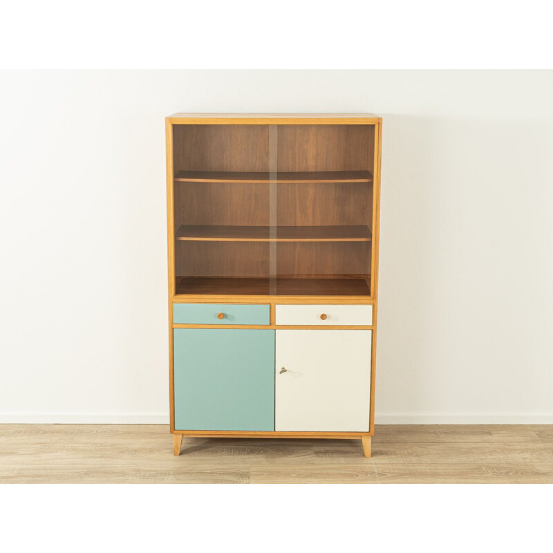 Vintage display case in ash wood and glass, Germany 1950