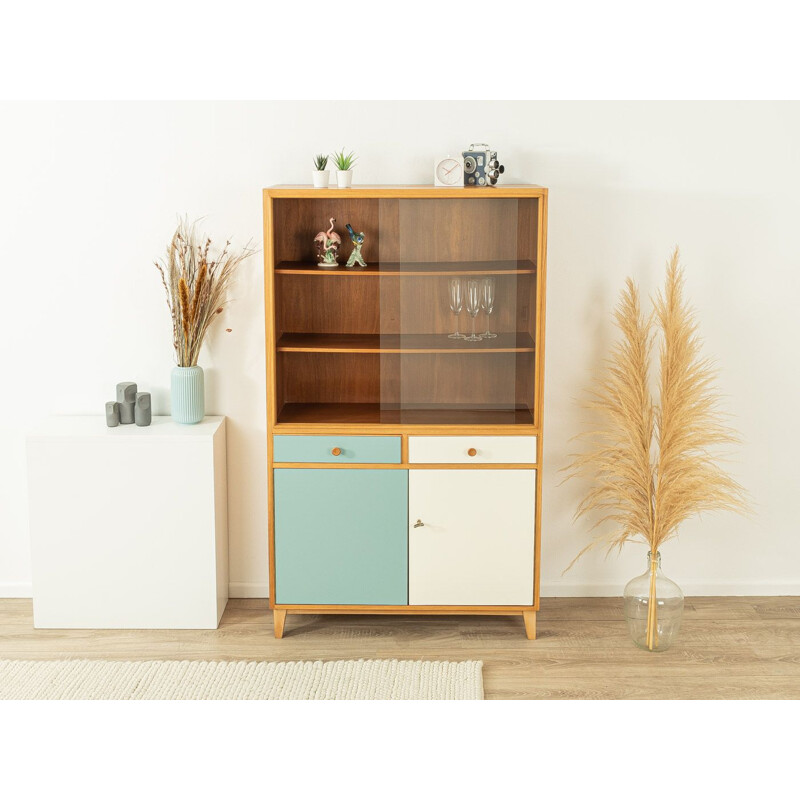 Vintage display case in ash wood and glass, Germany 1950