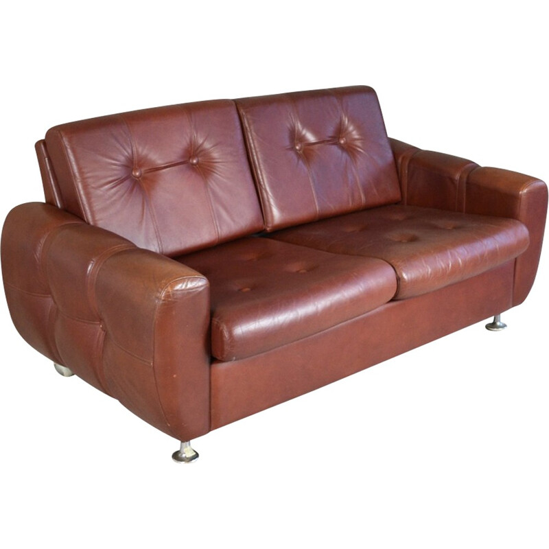 Mid century Danish 2 seater sofa in leather - 1970s